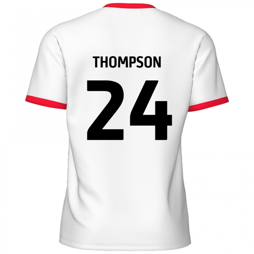 Homme Maillot Ben Thompson #24 Blanc Rouge Tenues Domicile 2024/25 T-Shirt Suisse