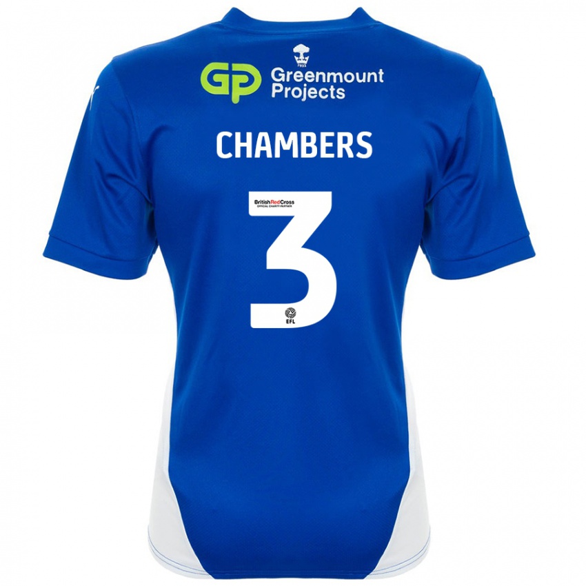 Herren Luke Chambers #3 Blau Weiß Heimtrikot Trikot 2024/25 T-Shirt Schweiz