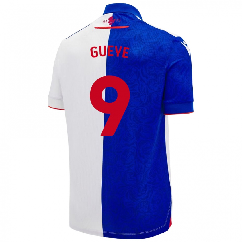 Homme Maillot Makhtar Gueye #9 Bleu Ciel Blanc Tenues Domicile 2024/25 T-Shirt Suisse