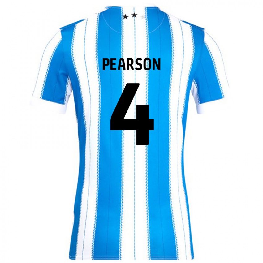 Herren Matty Pearson #4 Blau Weiß Heimtrikot Trikot 2024/25 T-Shirt Schweiz