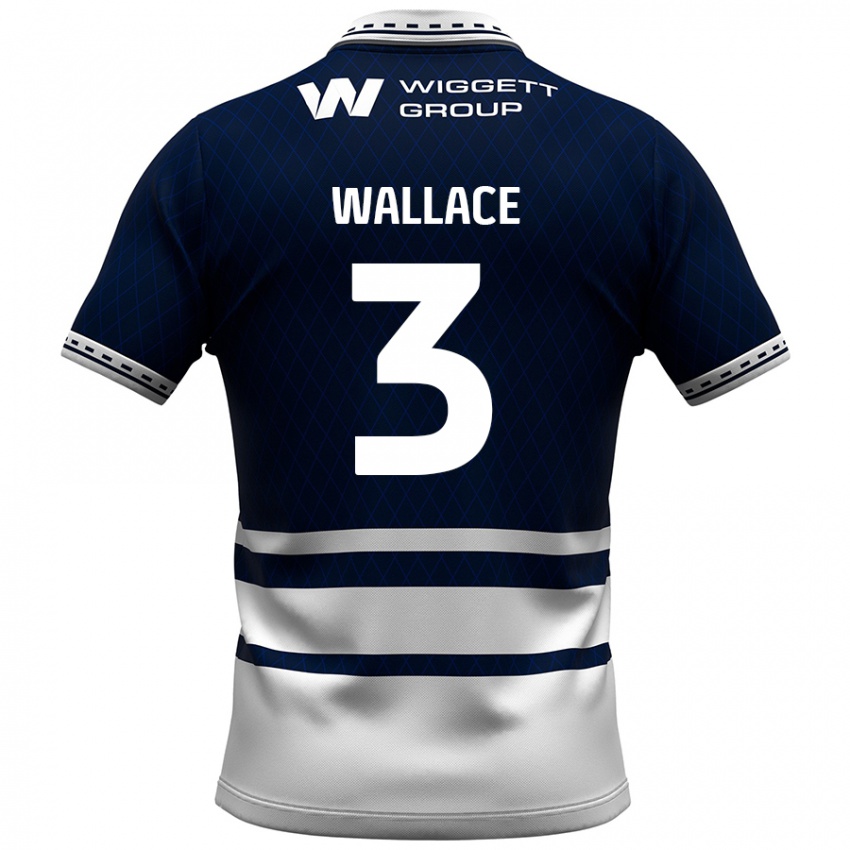 Homme Maillot Murray Wallace #3 Bleu Marine Blanc Tenues Domicile 2024/25 T-Shirt Suisse