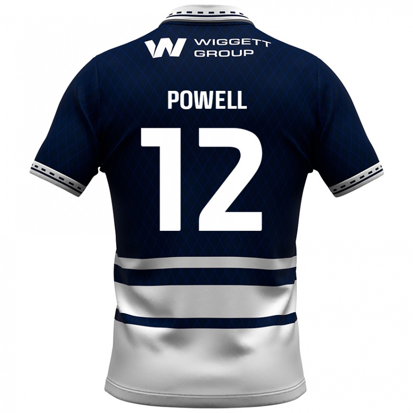 Homme Maillot Beth Powell #12 Bleu Marine Blanc Tenues Domicile 2024/25 T-Shirt Suisse