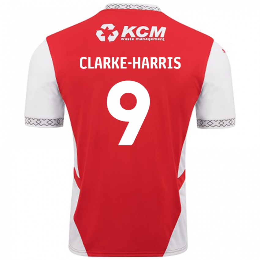 Homme Maillot Jonson Clarke-Harris #9 Rouge Blanc Tenues Domicile 2024/25 T-Shirt Suisse