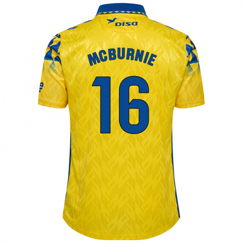 Herren Oli Mcburnie #16 Gelb Blau Heimtrikot Trikot 2024/25 T-Shirt Schweiz