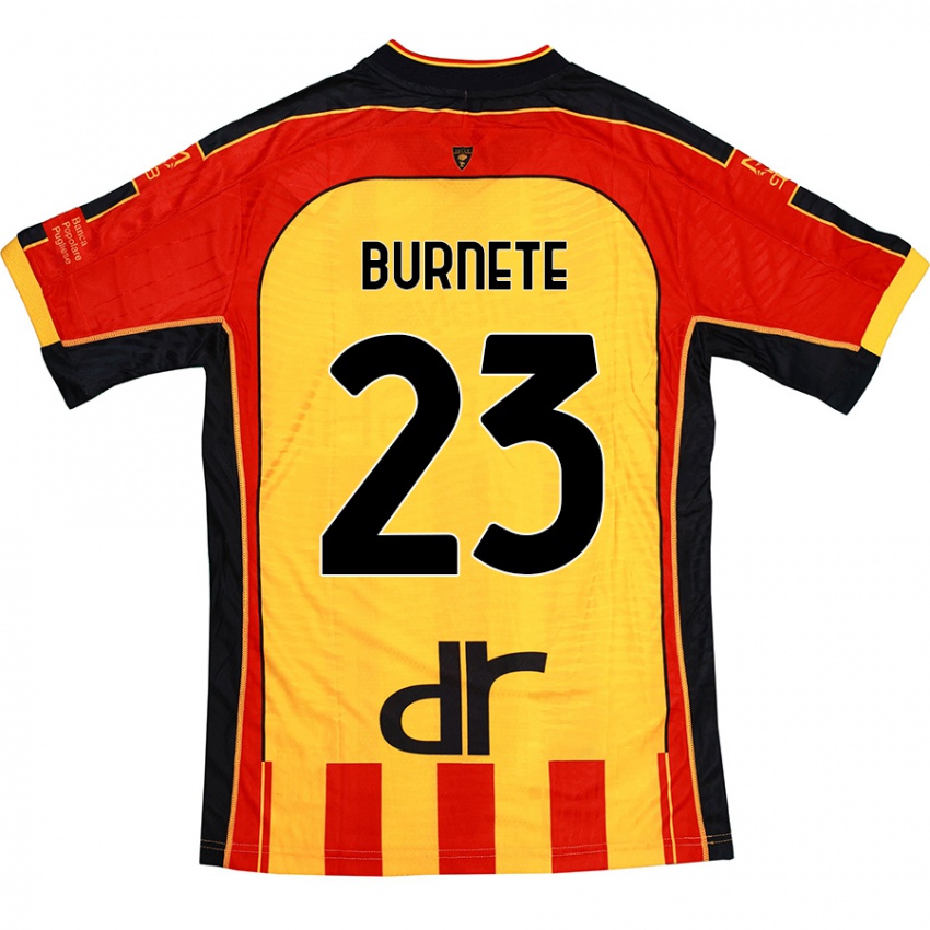 Herren Rareș Burnete #23 Gelb Rot Heimtrikot Trikot 2024/25 T-Shirt Schweiz