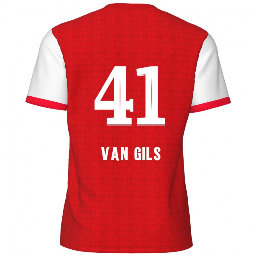 Herren Mathis Van Gils #41 Rot Weiß Heimtrikot Trikot 2024/25 T-Shirt Schweiz