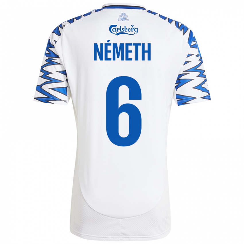 Herren Hunor Németh #6 Weiß Himmelblau Heimtrikot Trikot 2024/25 T-Shirt Schweiz