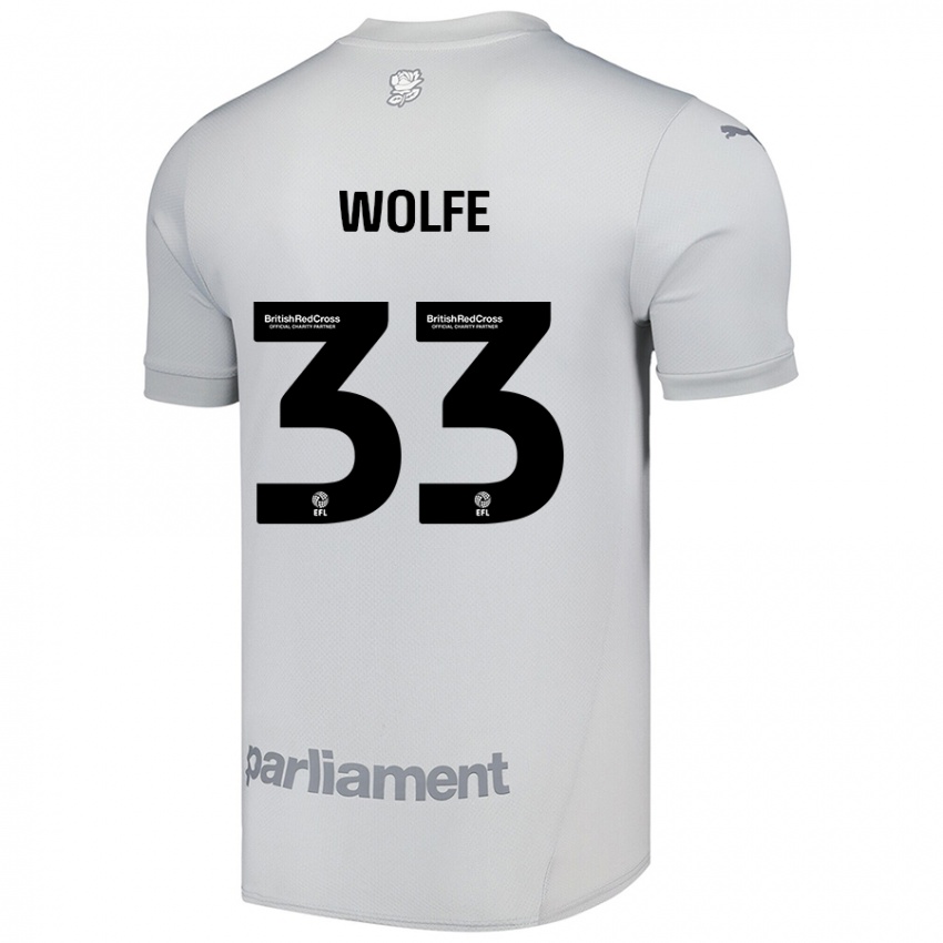 Herren Matty Wolfe #33 Silbergrau Auswärtstrikot Trikot 2024/25 T-Shirt Schweiz