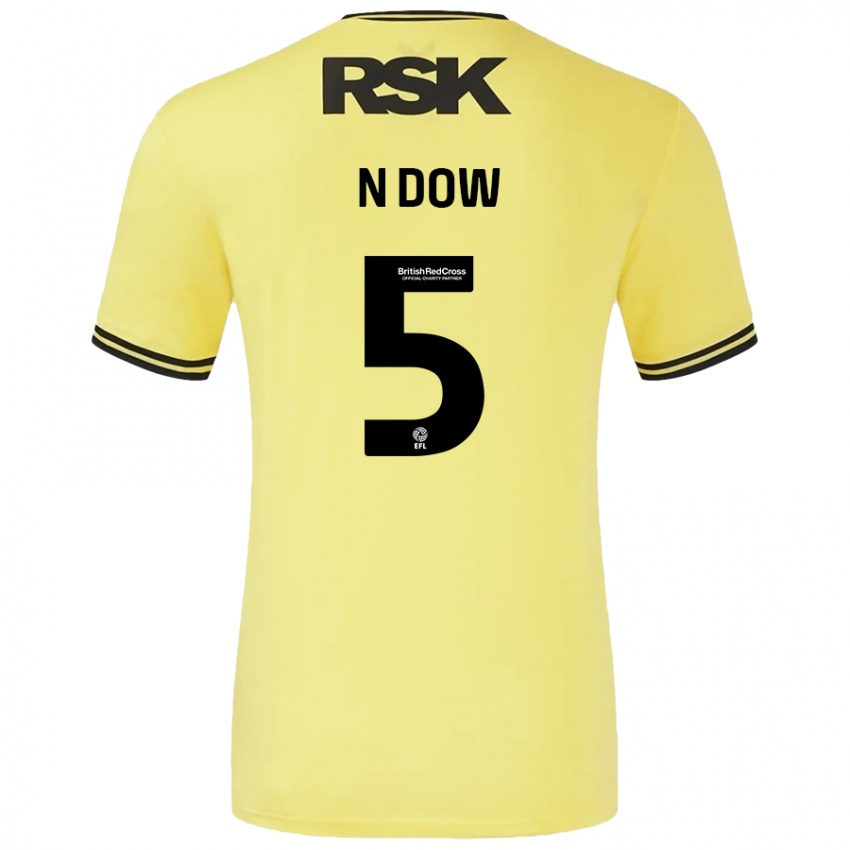 Homme Maillot Elisha N'dow #5 Jaune Noir Tenues Extérieur 2024/25 T-Shirt Suisse