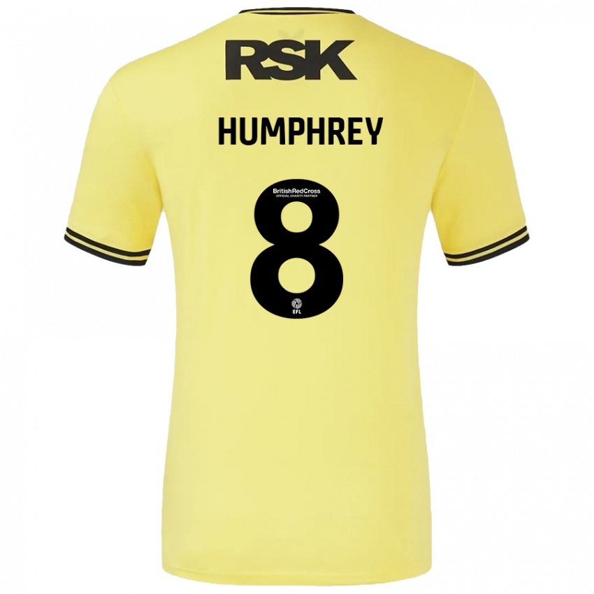 Homme Maillot Carla Humphrey #8 Jaune Noir Tenues Extérieur 2024/25 T-Shirt Suisse