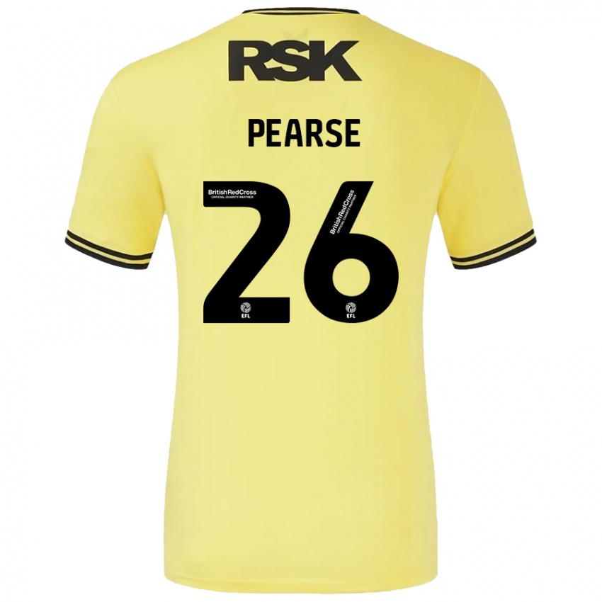 Homme Maillot Gracie Pearse #26 Jaune Noir Tenues Extérieur 2024/25 T-Shirt Suisse