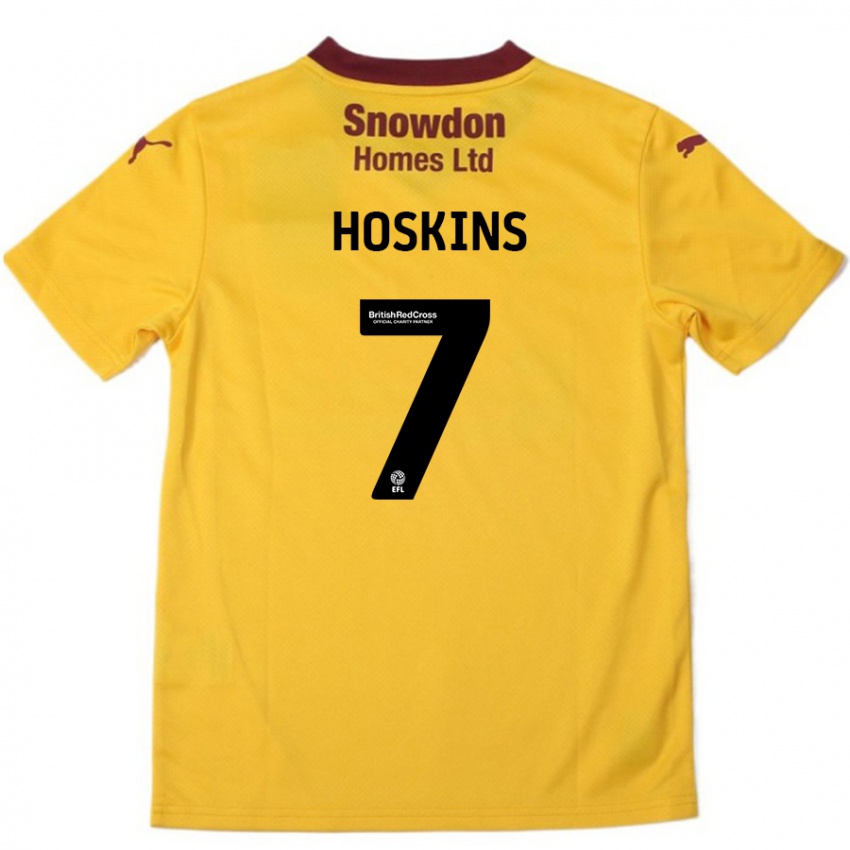 Herren Sam Hoskins #7 Orange Burgunderrot Auswärtstrikot Trikot 2024/25 T-Shirt Schweiz