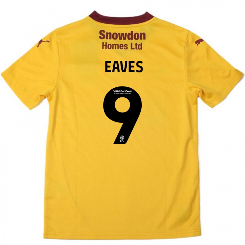 Herren Tom Eaves #9 Orange Burgunderrot Auswärtstrikot Trikot 2024/25 T-Shirt Schweiz