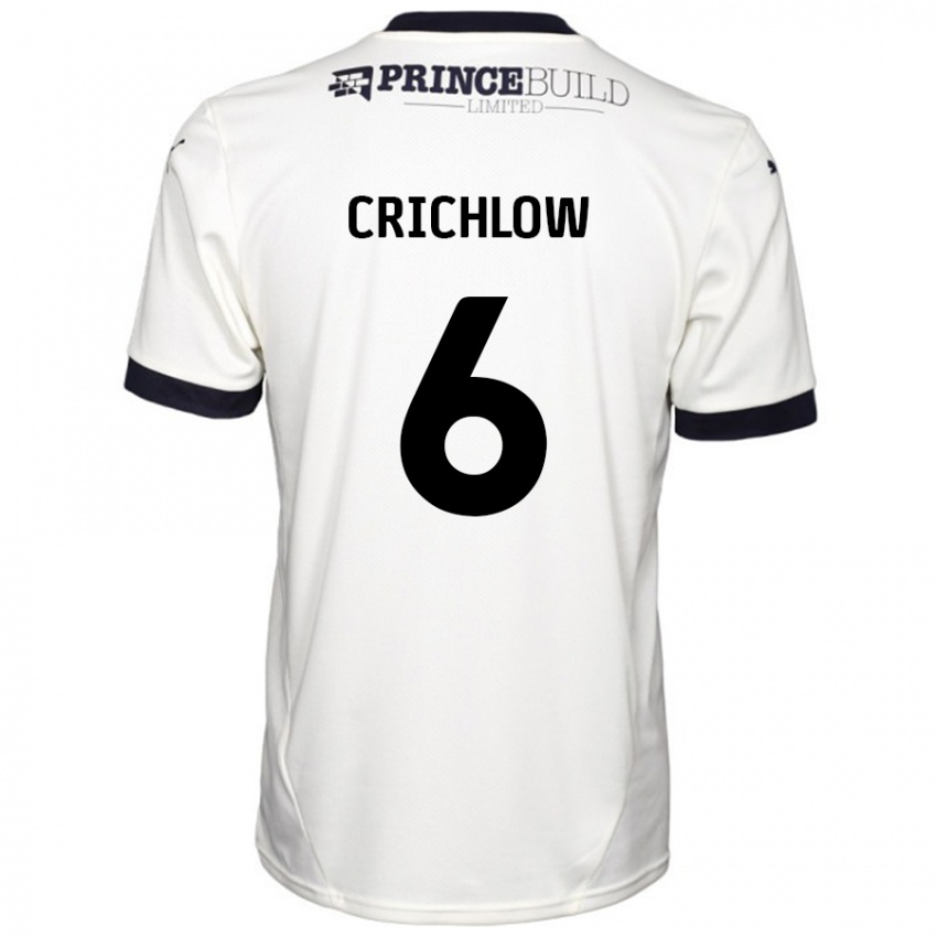 Herren Romoney Crichlow #6 Cremeweiß Schwarz Auswärtstrikot Trikot 2024/25 T-Shirt Schweiz