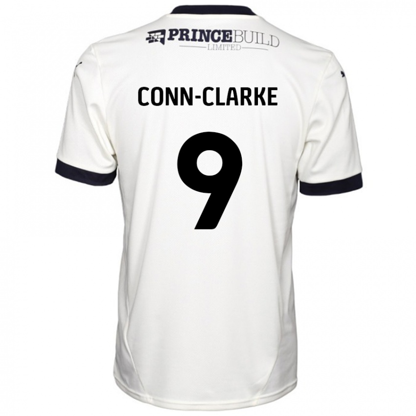 Herren Chris Conn-Clarke #9 Cremeweiß Schwarz Auswärtstrikot Trikot 2024/25 T-Shirt Schweiz