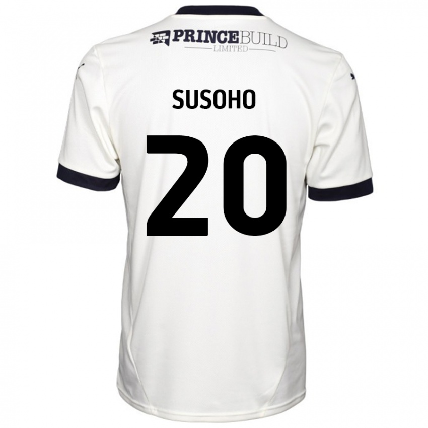 Herren Mahamadou Susoho #20 Cremeweiß Schwarz Auswärtstrikot Trikot 2024/25 T-Shirt Schweiz