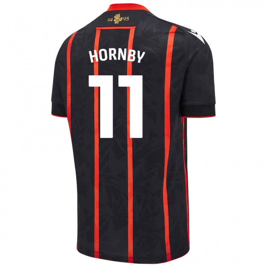 Herren Megan Hornby #11 Schwarz Rot Auswärtstrikot Trikot 2024/25 T-Shirt Schweiz