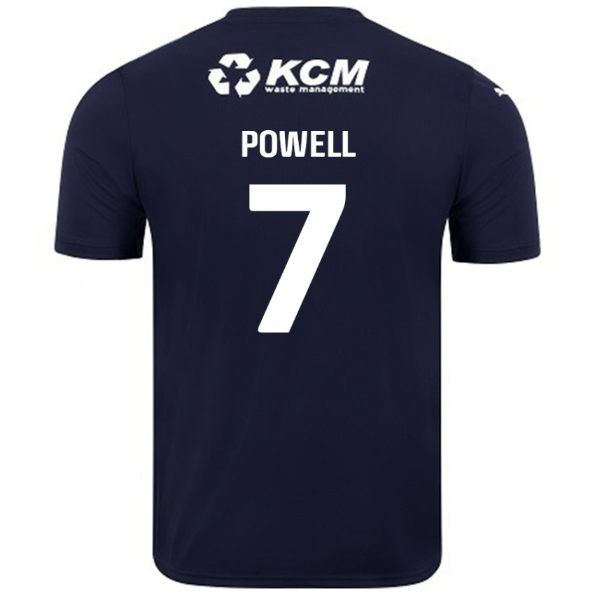 Homme Maillot Joe Powell #7 Bleu Marine Tenues Extérieur 2024/25 T-Shirt Suisse