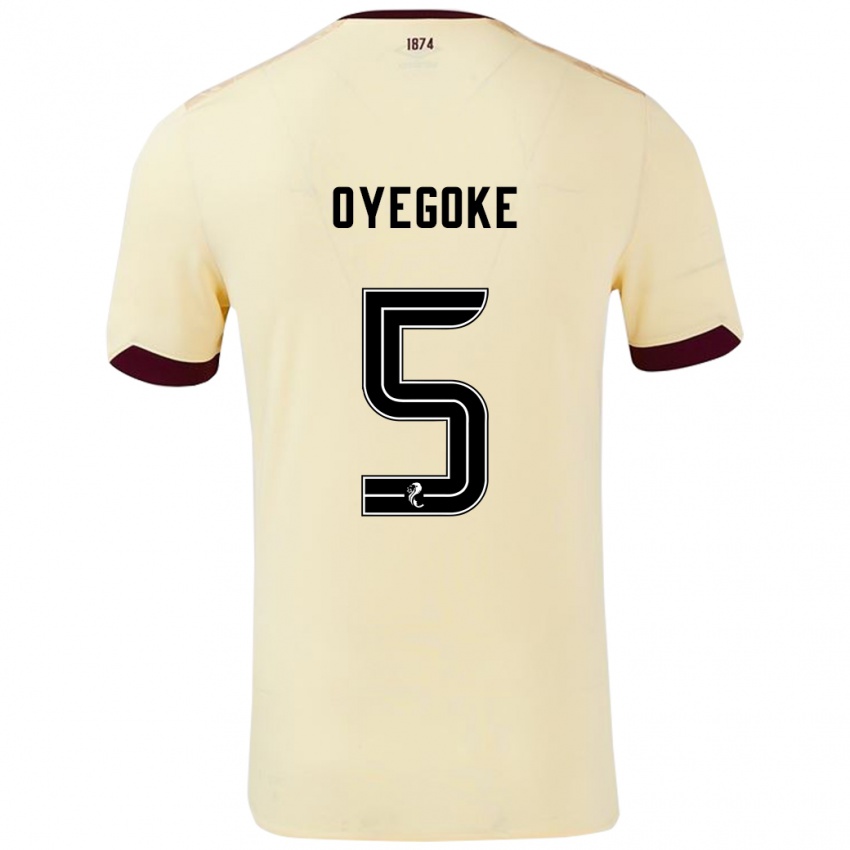 Herren Daniel Oyegoke #5 Creme Burgunderrot Auswärtstrikot Trikot 2024/25 T-Shirt Schweiz