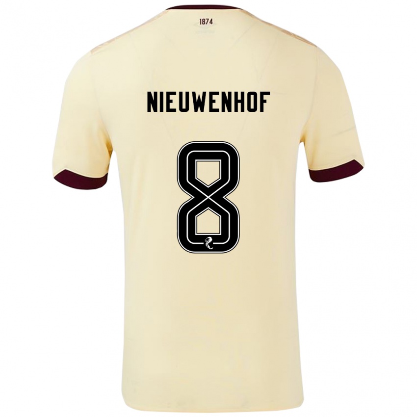 Herren Calem Nieuwenhof #8 Creme Burgunderrot Auswärtstrikot Trikot 2024/25 T-Shirt Schweiz