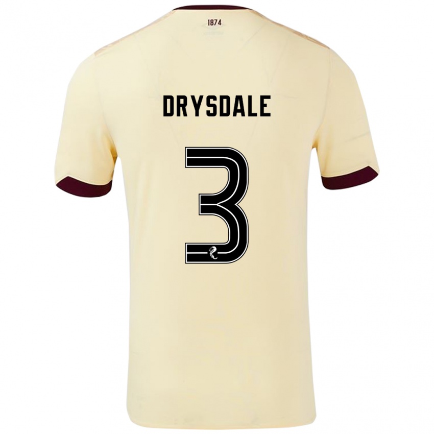 Herren Ethan Drysdale #3 Creme Burgunderrot Auswärtstrikot Trikot 2024/25 T-Shirt Schweiz