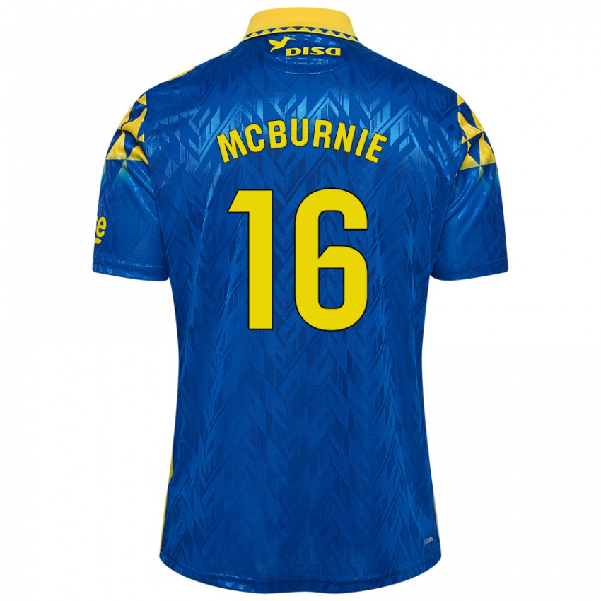 Herren Oli Mcburnie #16 Blau Gelb Auswärtstrikot Trikot 2024/25 T-Shirt Schweiz