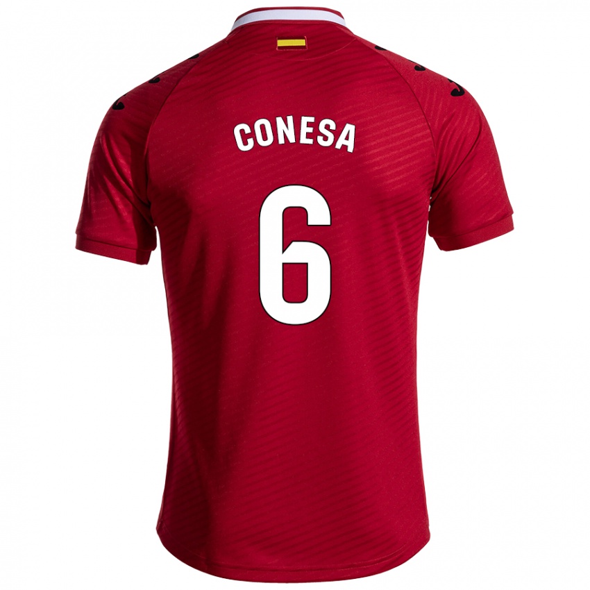 Herren Nico Conesa #6 Dunkelrot Auswärtstrikot Trikot 2024/25 T-Shirt Schweiz