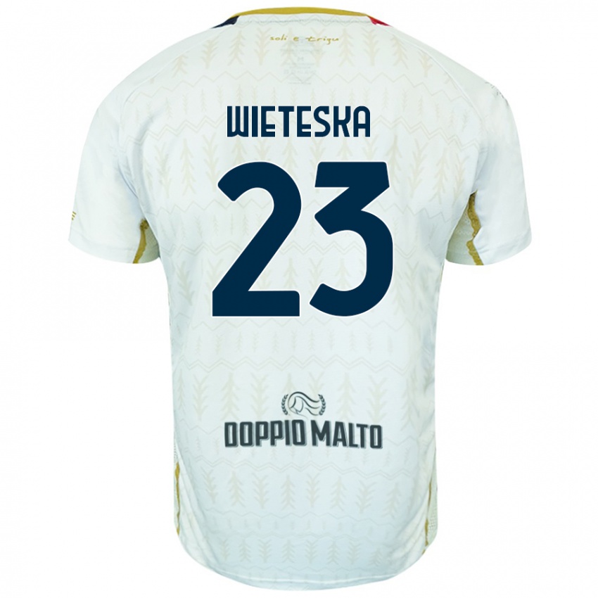 Homme Maillot Mateusz Wieteska #23 Blanc Tenues Extérieur 2024/25 T-Shirt Suisse