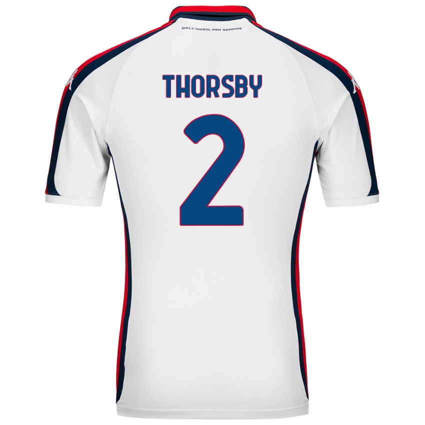 Herren Morten Thorsby #2 Weiß Auswärtstrikot Trikot 2024/25 T-Shirt Schweiz