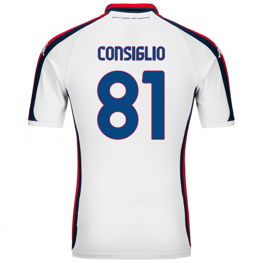 Homme Maillot Leonardo Consiglio #81 Blanc Tenues Extérieur 2024/25 T-Shirt Suisse