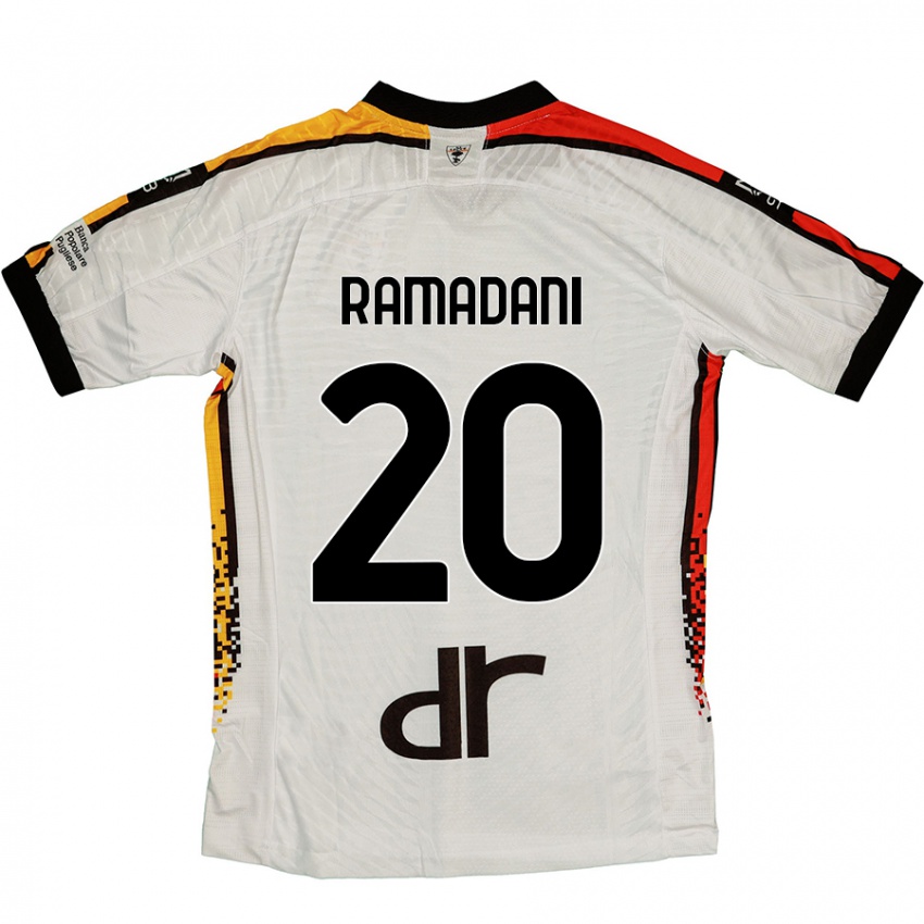 Herren Ylber Ramadani #20 Weiß Schwarz Auswärtstrikot Trikot 2024/25 T-Shirt Schweiz