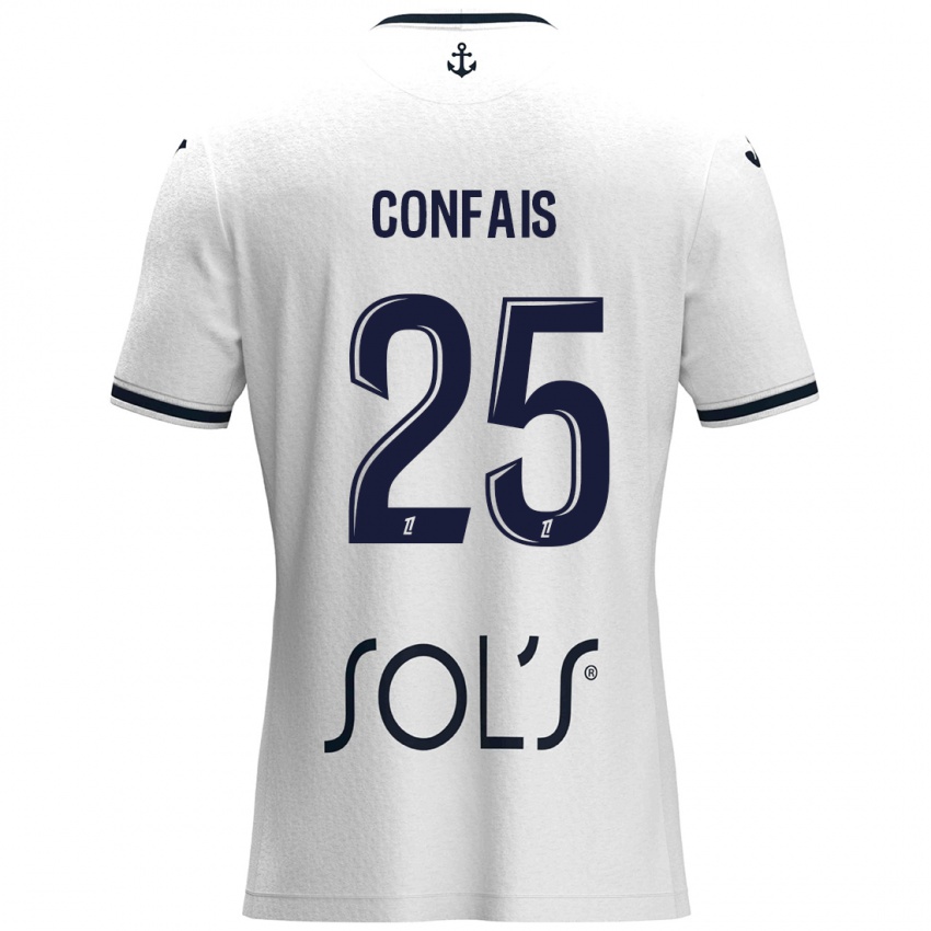 Herren Aloïs Confais #25 Weiß Dunkelblau Auswärtstrikot Trikot 2024/25 T-Shirt Schweiz