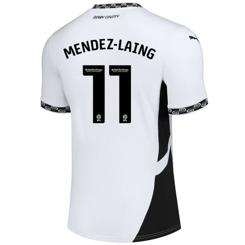 Femme Maillot Nathaniel Méndez-Laing #11 Blanc Noir Tenues Domicile 2024/25 T-Shirt Suisse