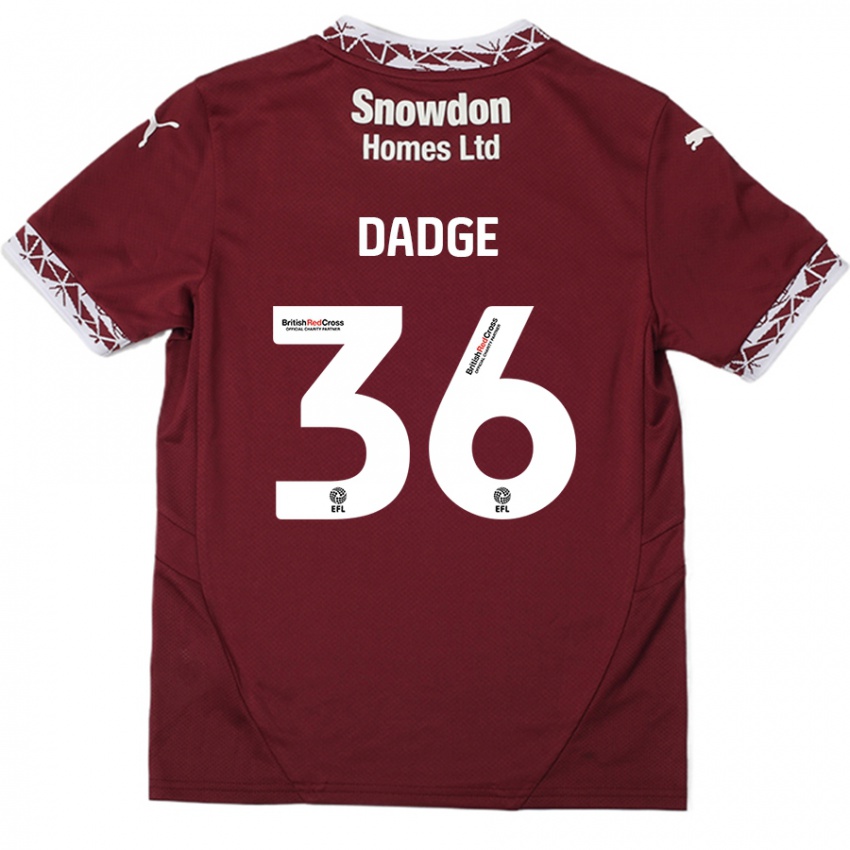 Femme Maillot James Dadge #36 Bordeaux Tenues Domicile 2024/25 T-Shirt Suisse