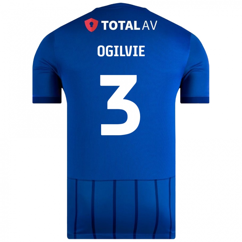 Damen Connor Ogilvie #3 Blau Heimtrikot Trikot 2024/25 T-Shirt Schweiz