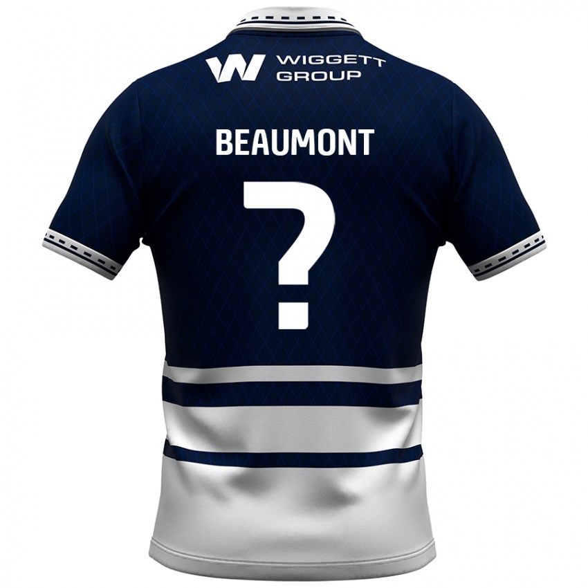 Femme Maillot George Beaumont #0 Bleu Marine Blanc Tenues Domicile 2024/25 T-Shirt Suisse