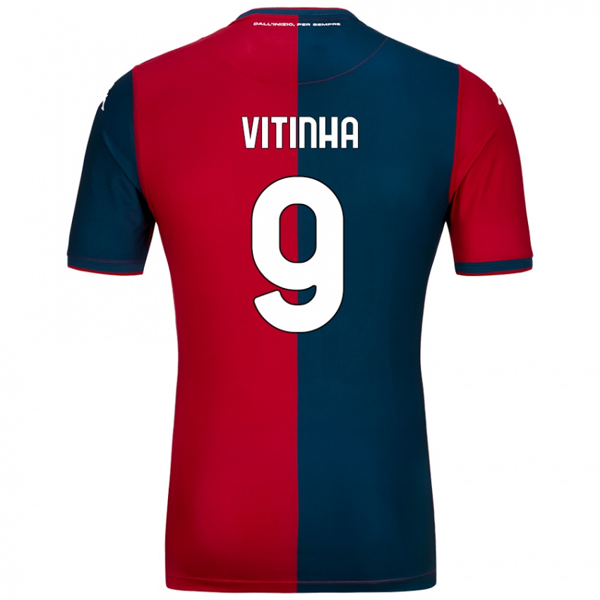 Damen Vitinha #9 Rot Dunkelblau Heimtrikot Trikot 2024/25 T-Shirt Schweiz