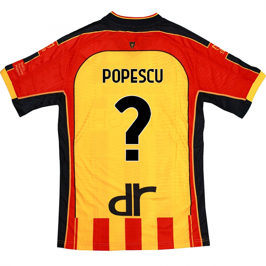 Damen Marco Popescu #0 Gelb Rot Heimtrikot Trikot 2024/25 T-Shirt Schweiz