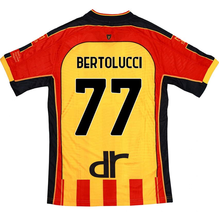 Femme Maillot Sandro Bertolucci #77 Jaune Rouge Tenues Domicile 2024/25 T-Shirt Suisse