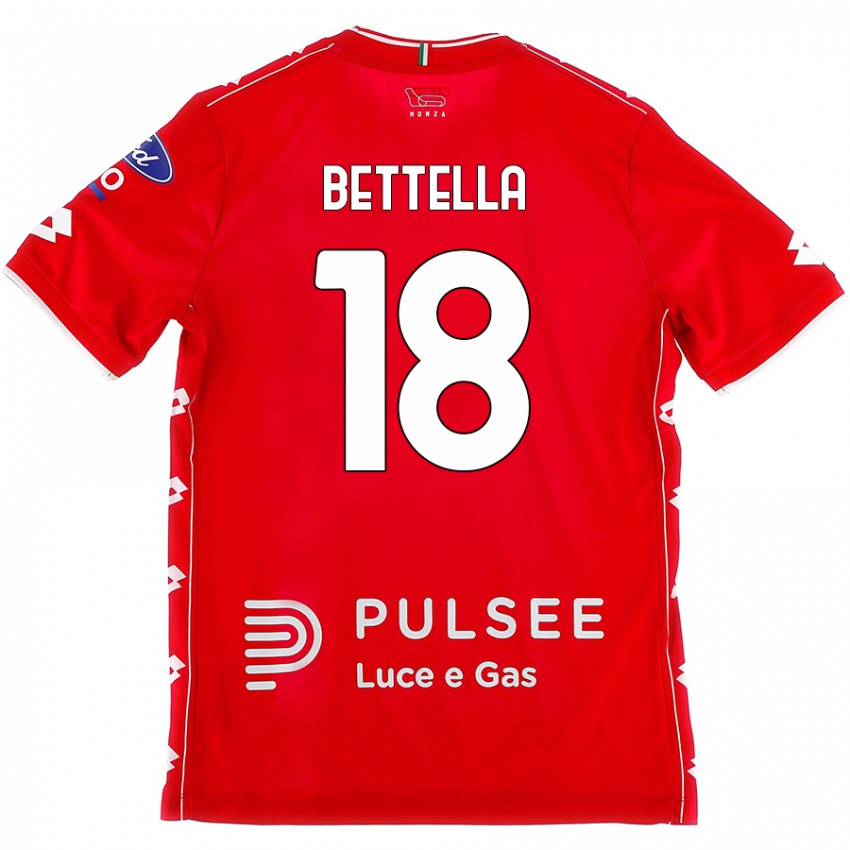 Femme Maillot Davide Bettella #18 Rouge Blanc Tenues Domicile 2024/25 T-Shirt Suisse