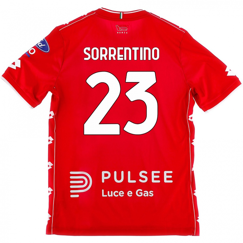 Femme Maillot Alessandro Sorrentino #23 Rouge Blanc Tenues Domicile 2024/25 T-Shirt Suisse