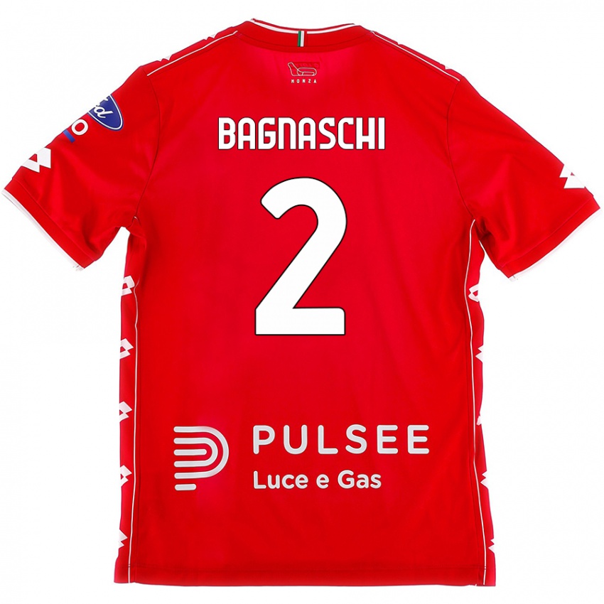 Femme Maillot Alessandro Bagnaschi #2 Rouge Blanc Tenues Domicile 2024/25 T-Shirt Suisse