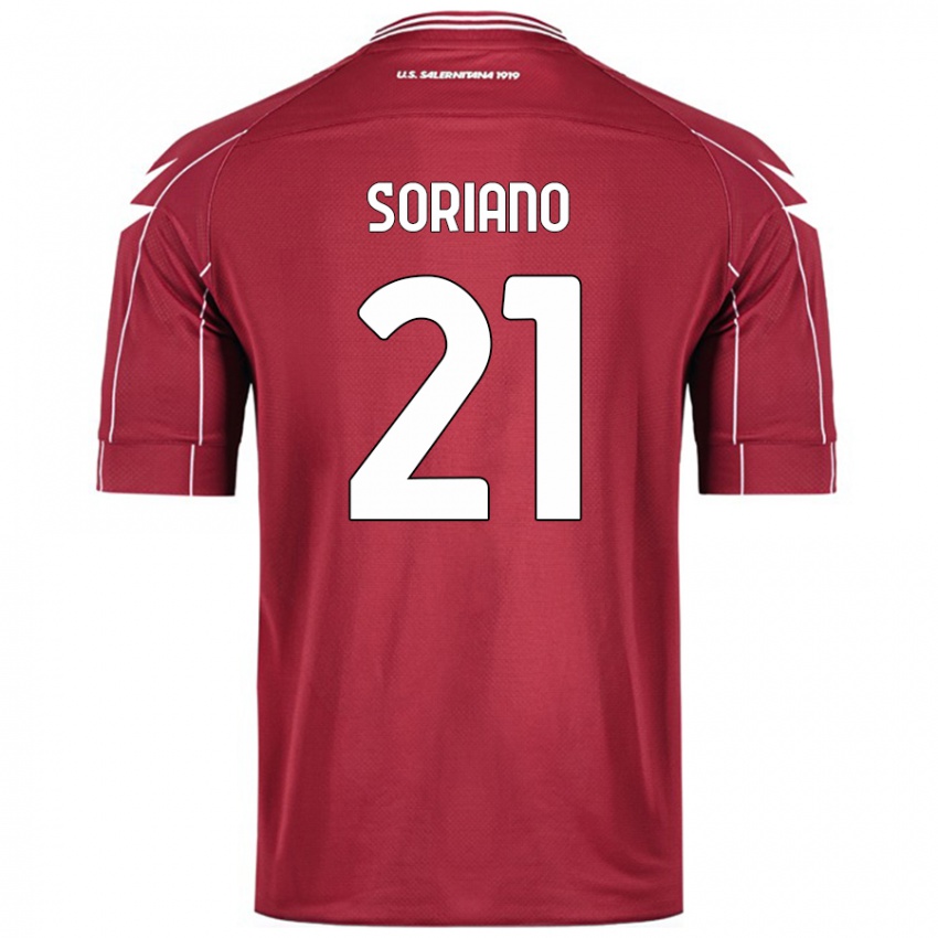 Damen Roberto Soriano #21 Burgundrot Heimtrikot Trikot 2024/25 T-Shirt Schweiz