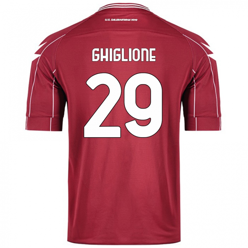 Damen Paolo Ghiglione #29 Burgundrot Heimtrikot Trikot 2024/25 T-Shirt Schweiz