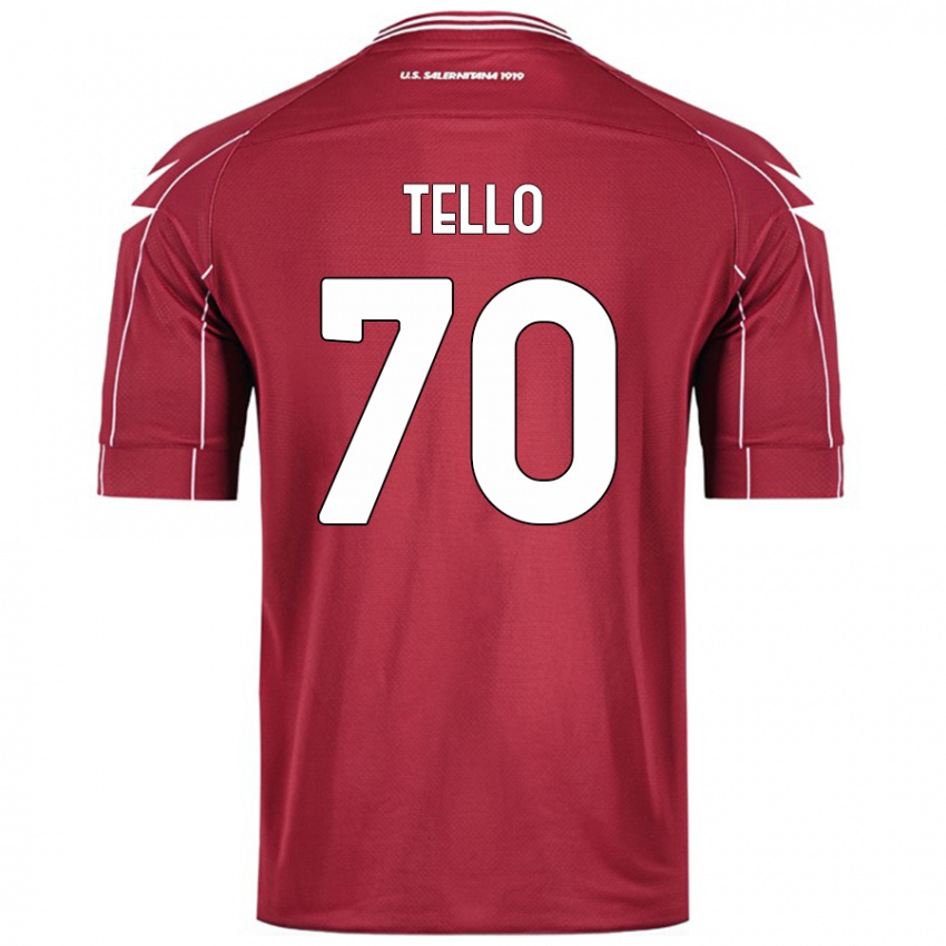 Damen Andrés Tello #70 Burgundrot Heimtrikot Trikot 2024/25 T-Shirt Schweiz