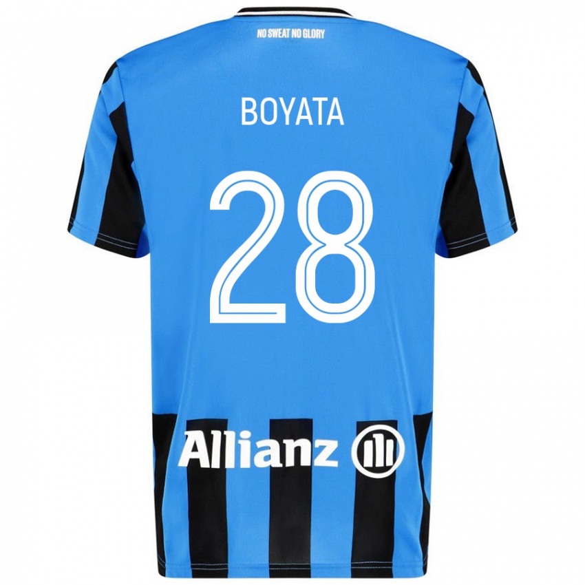 Femme Maillot Dedryck Boyata #28 Bleu Ciel Noir Tenues Domicile 2024/25 T-Shirt Suisse