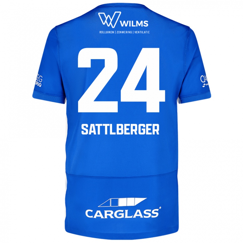 Damen Nikolas Sattlberger #24 Blau Heimtrikot Trikot 2024/25 T-Shirt Schweiz