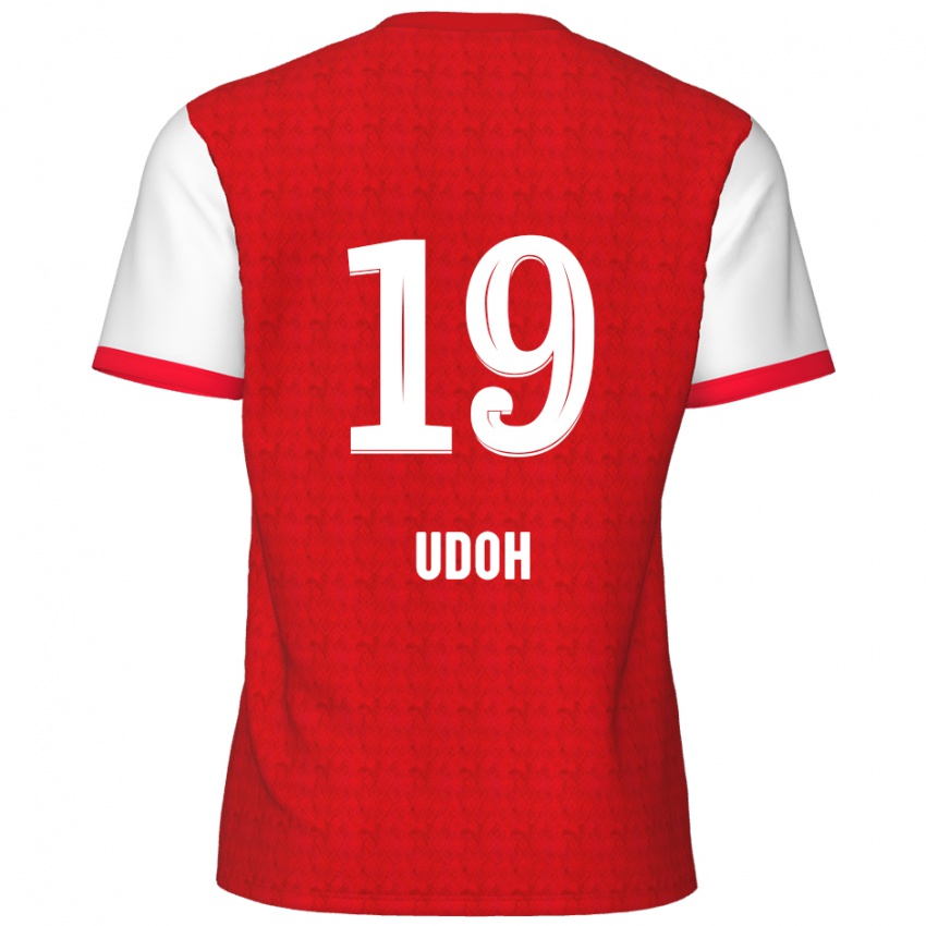 Damen Victor Udoh #19 Rot Weiß Heimtrikot Trikot 2024/25 T-Shirt Schweiz