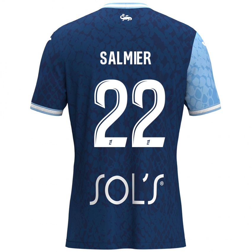 Damen Yoann Salmier #22 Himmelblau Dunkelblau Heimtrikot Trikot 2024/25 T-Shirt Schweiz