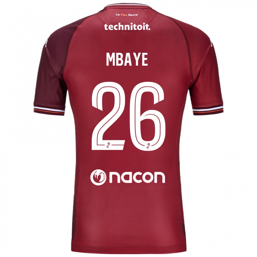 Femme Maillot Malick Mbaye #26 Rouge Grenade Tenues Domicile 2024/25 T-Shirt Suisse